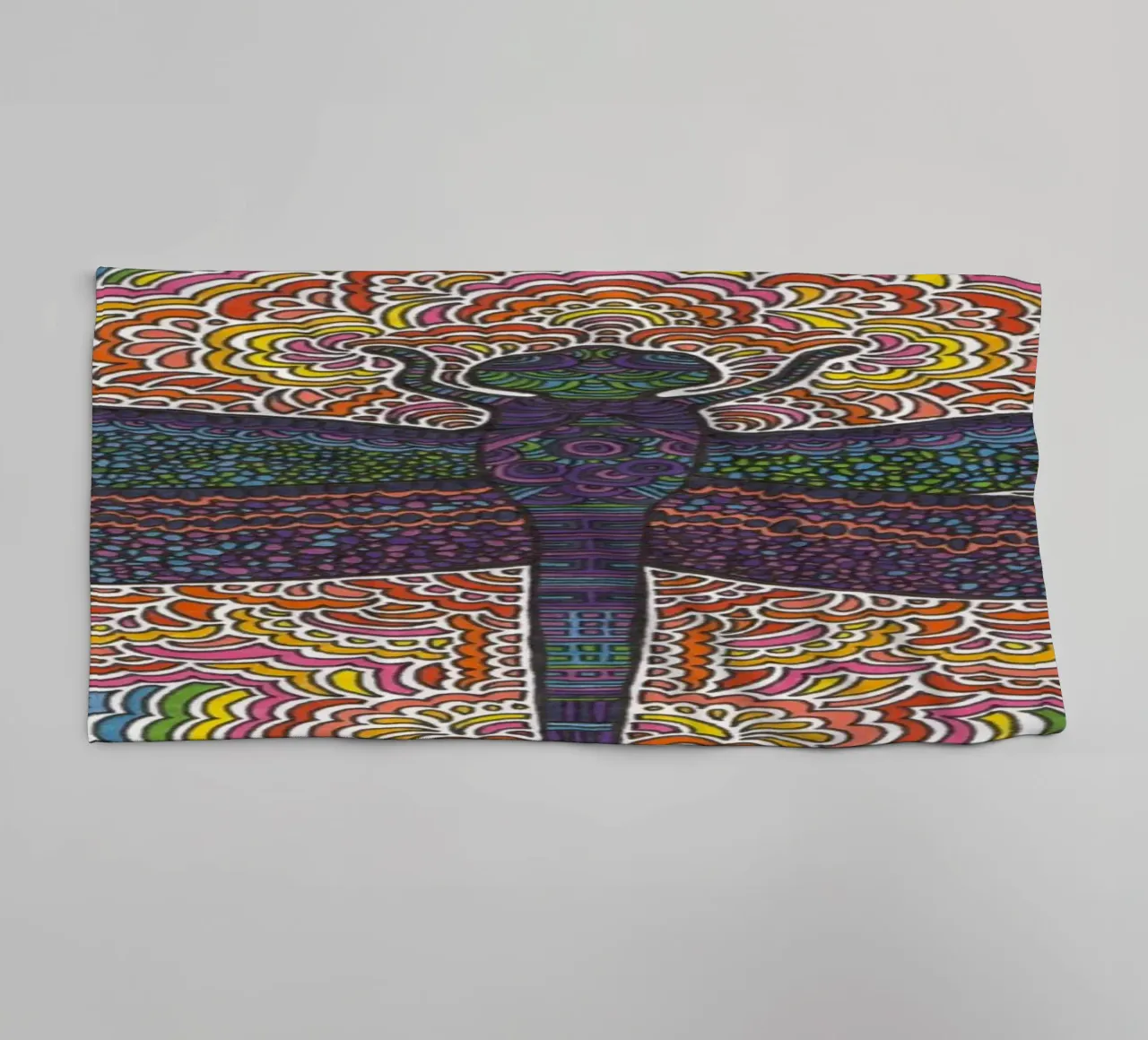 Dragonfly Drawing Meditation asciugamano da bagno da KP Design