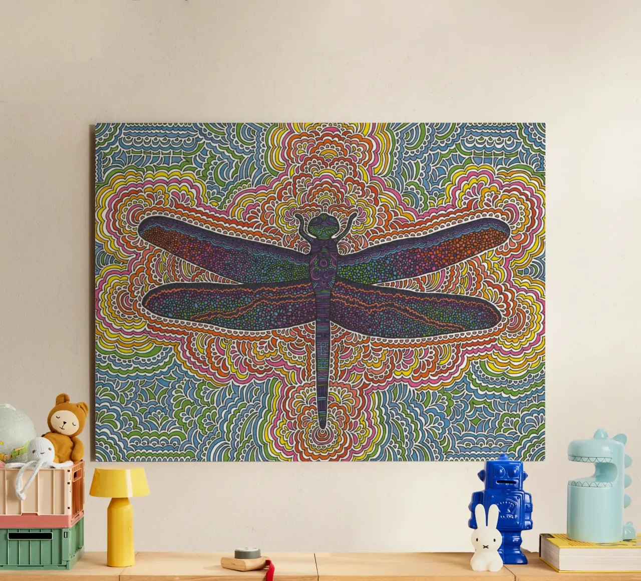 Dragonfly Drawing Meditation alluminio dibond da KP Design