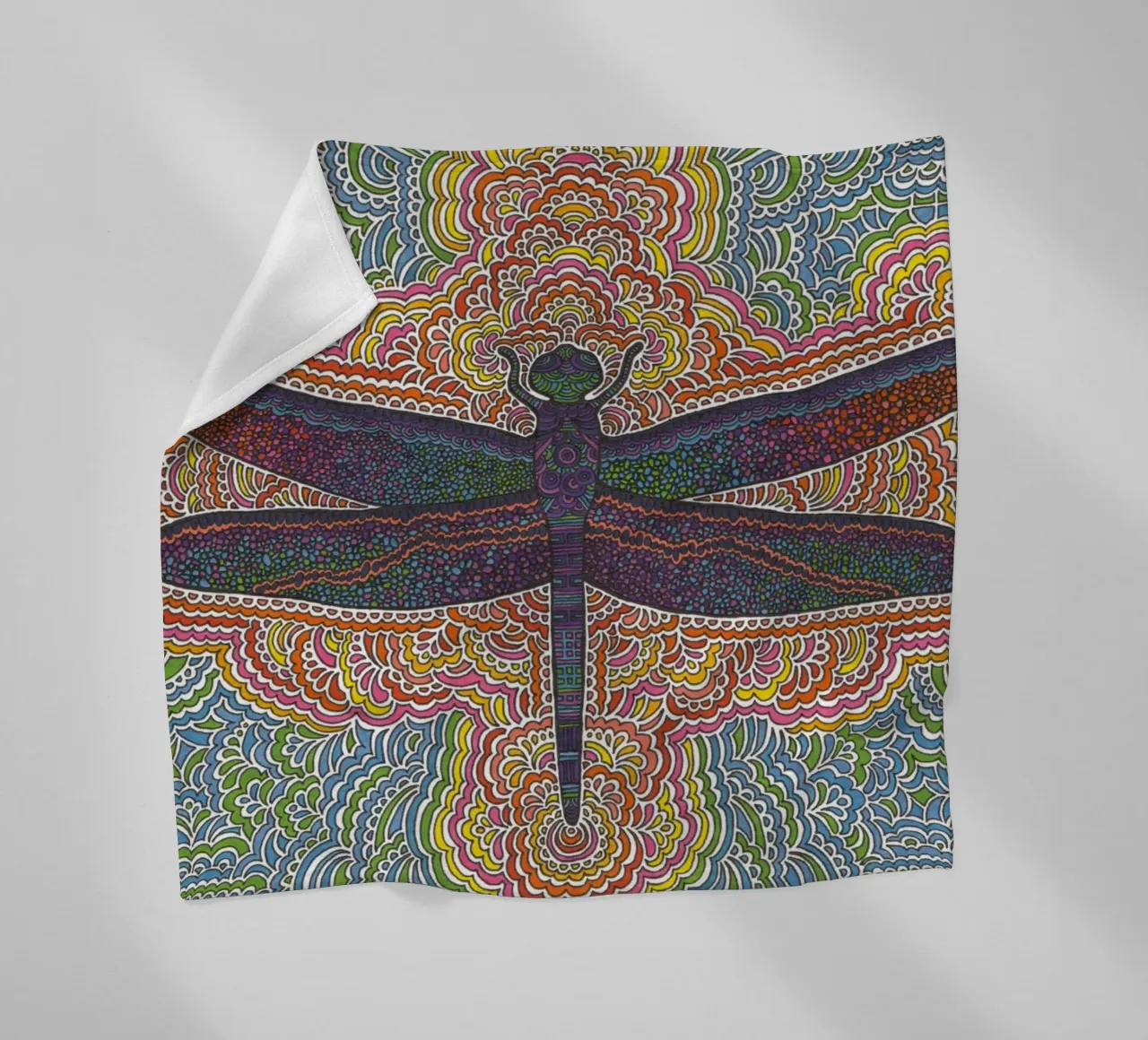 Dragonfly Drawing Meditation coperta in pile da KP Design