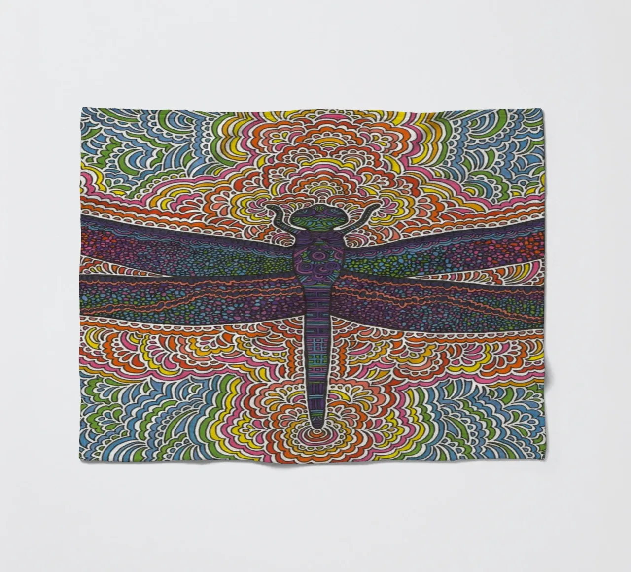 Dragonfly Drawing Meditation coperta in pile da KP Design