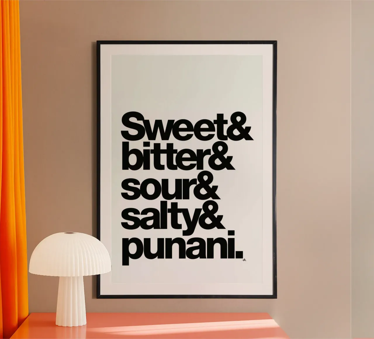 The five tastes poster con telaio in plastica da Viktor Hertz