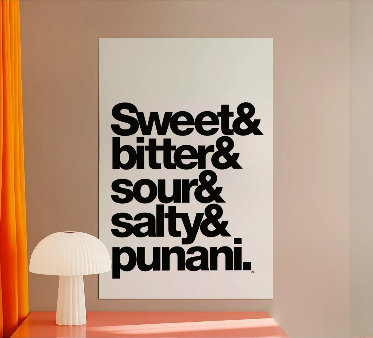 The five tastes poster con telaio in plastica da Viktor Hertz