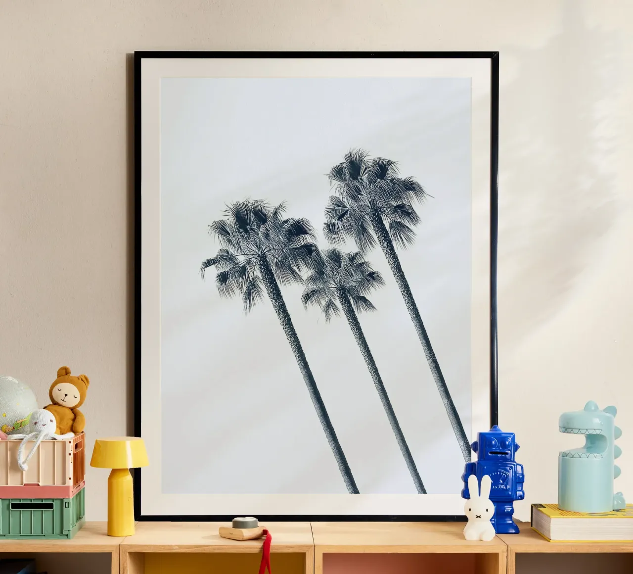 Ritmo delle palme poster con telaio in alluminio da Moon  Bloom
