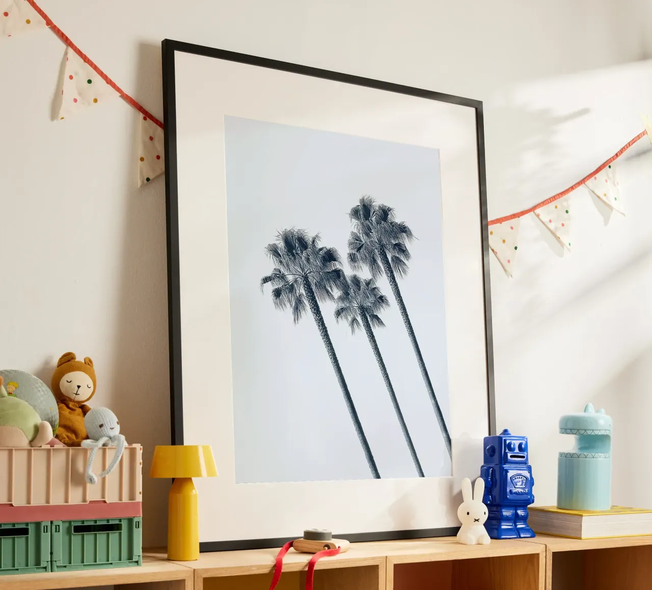 Ritmo delle palme poster con telaio in alluminio da Moon  Bloom