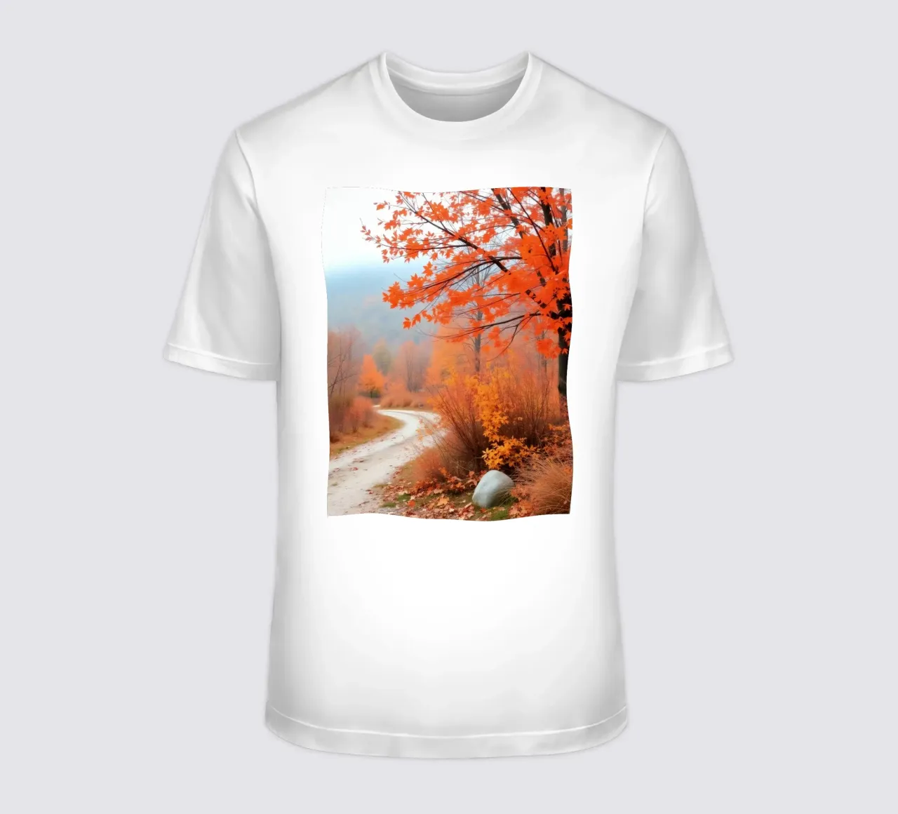 Paesaggio autunnale con foglie arancioni t-shirt da DesignDoodle