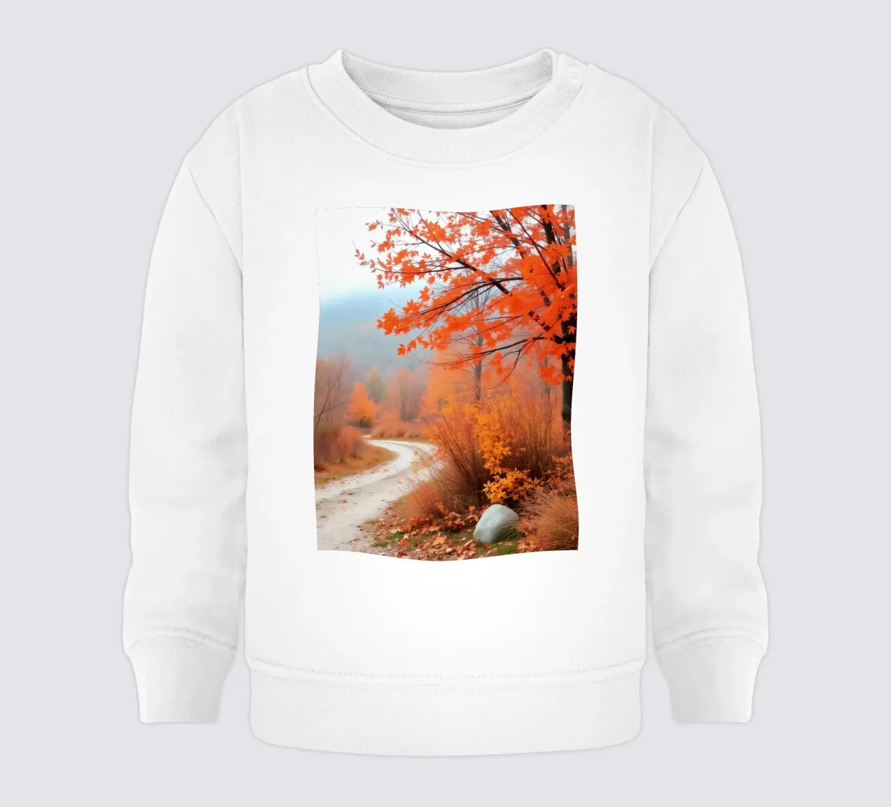 Paesaggio autunnale con foglie arancioni felpa neonato da DesignDoodle