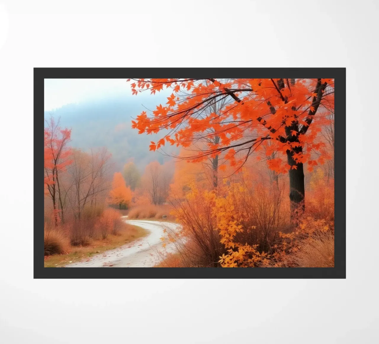 Paesaggio autunnale con foglie arancioni zerbino da DesignDoodle