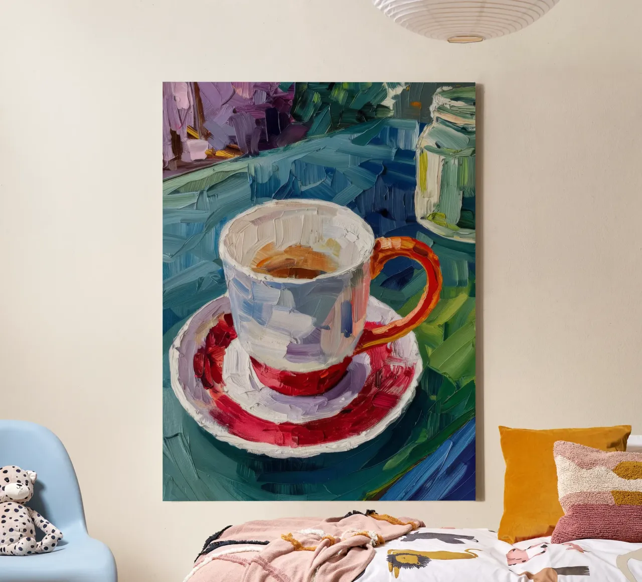 Cup of Reverie canvas with Floater frame by Mystic Grain