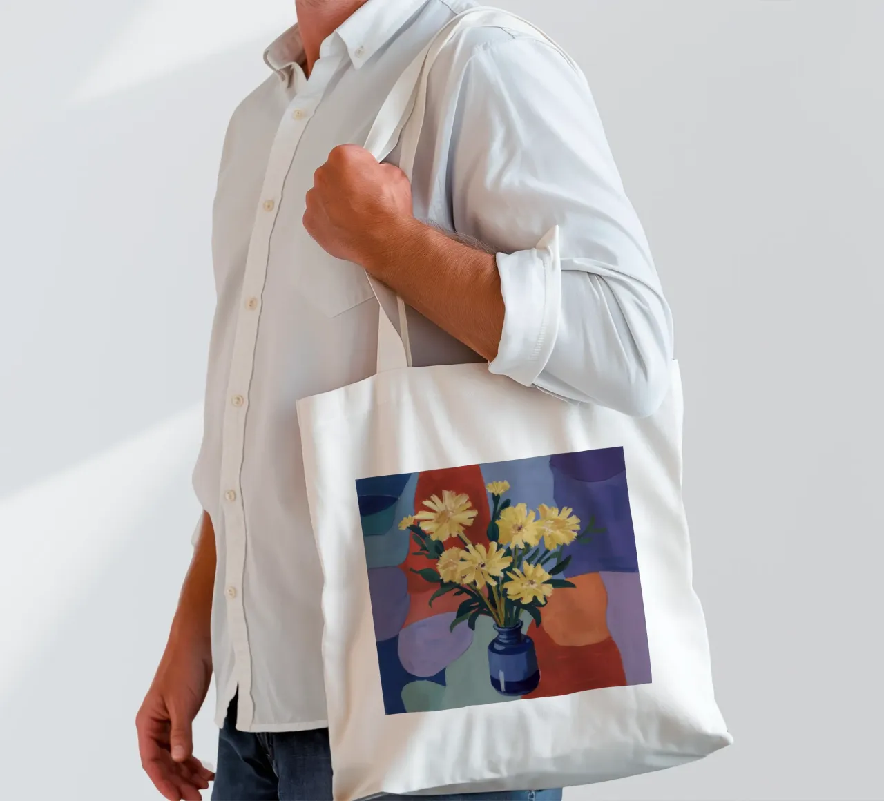 Margherite su patch borsa in juta da Mystic Grain