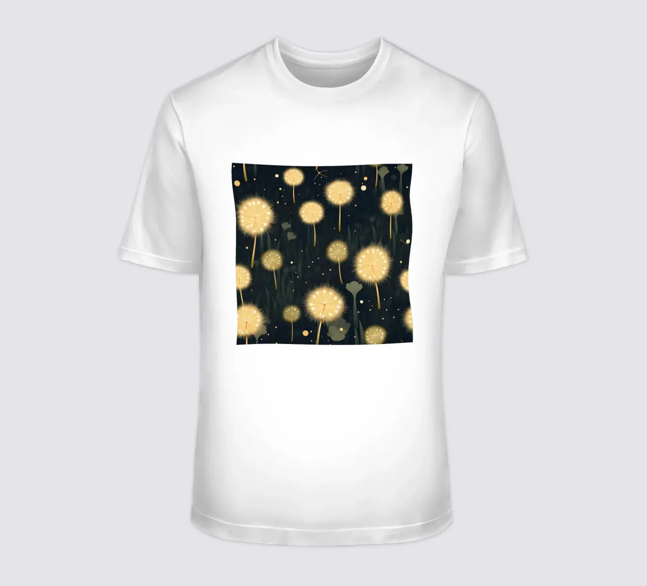 Dente di leone di mezzanotte t-shirt da Botanical Pattern House