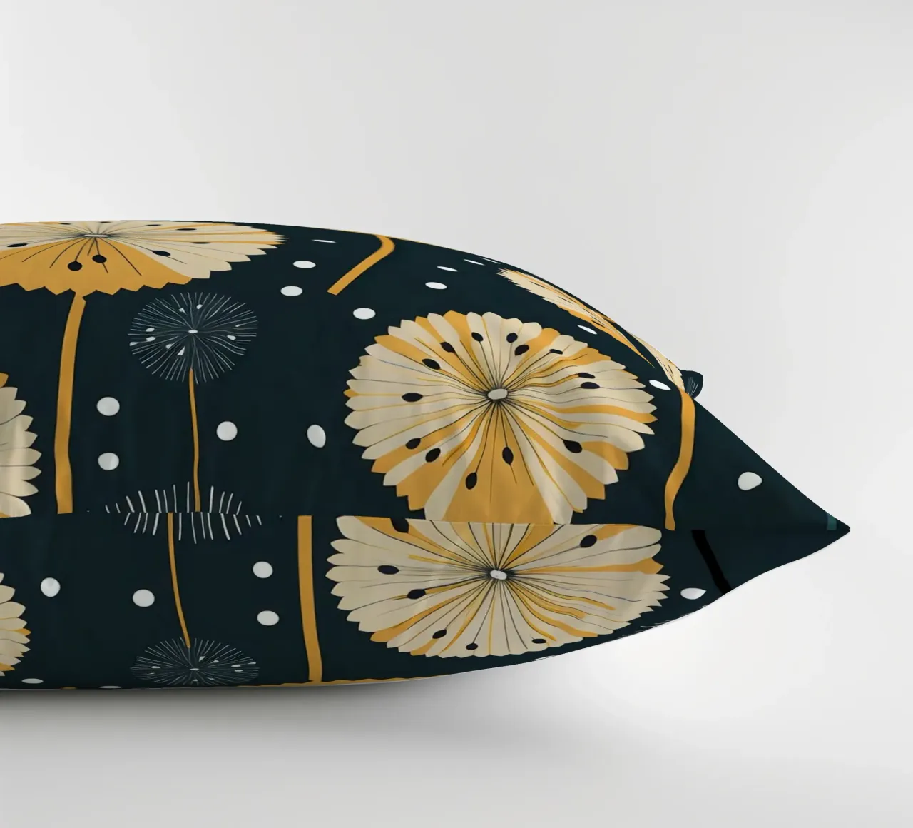 Midnight Dandelions decorative cushion by Botanical Pattern House
