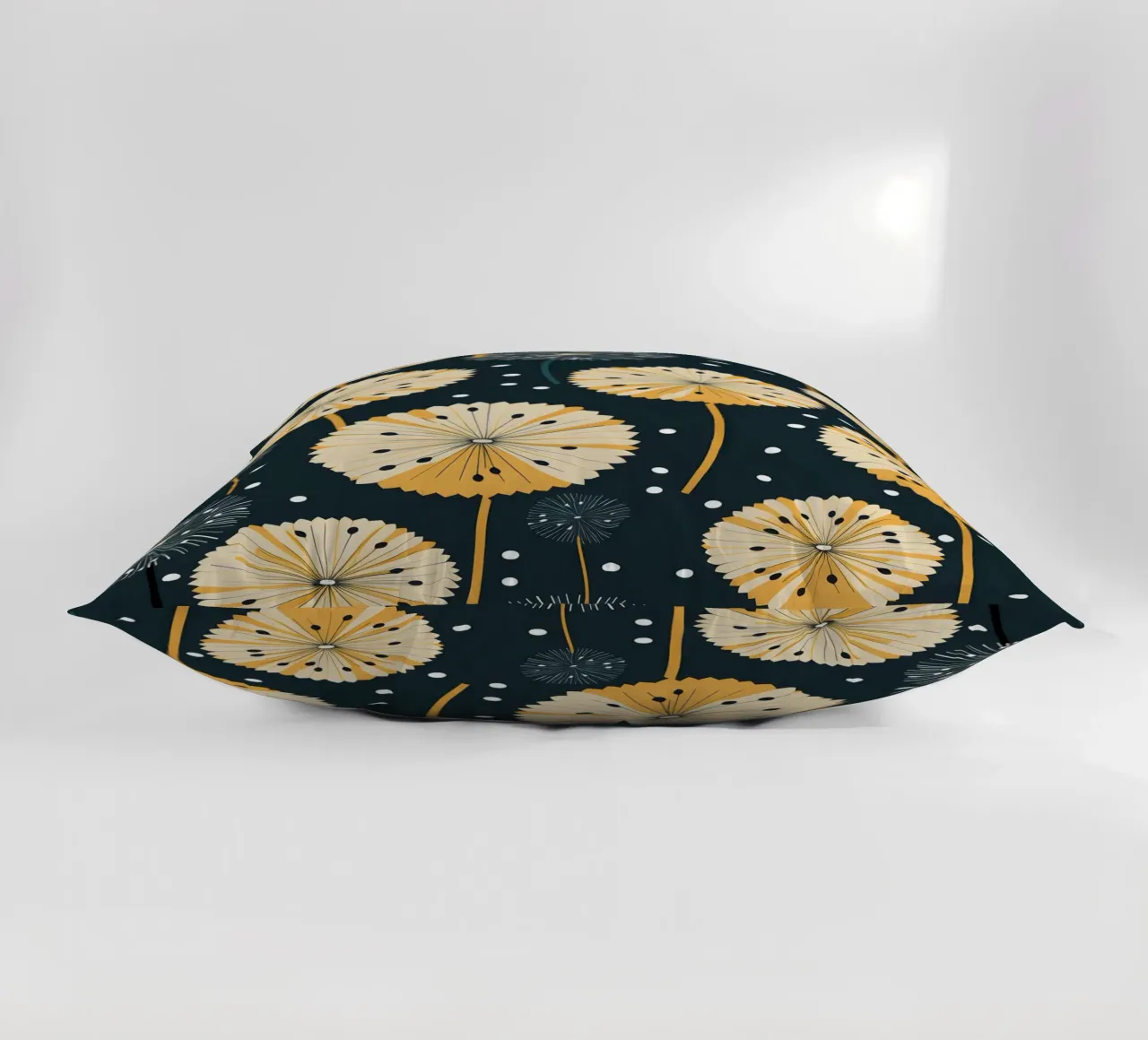 Midnight Dandelions decorative cushion by Botanical Pattern House