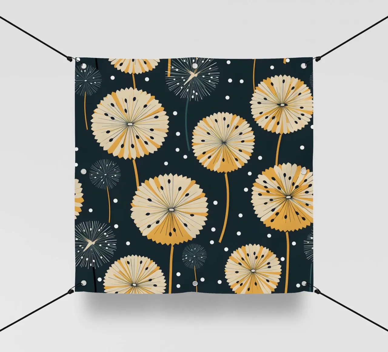 Dente di leone di mezzanotte telo in pvc da Botanical Pattern House