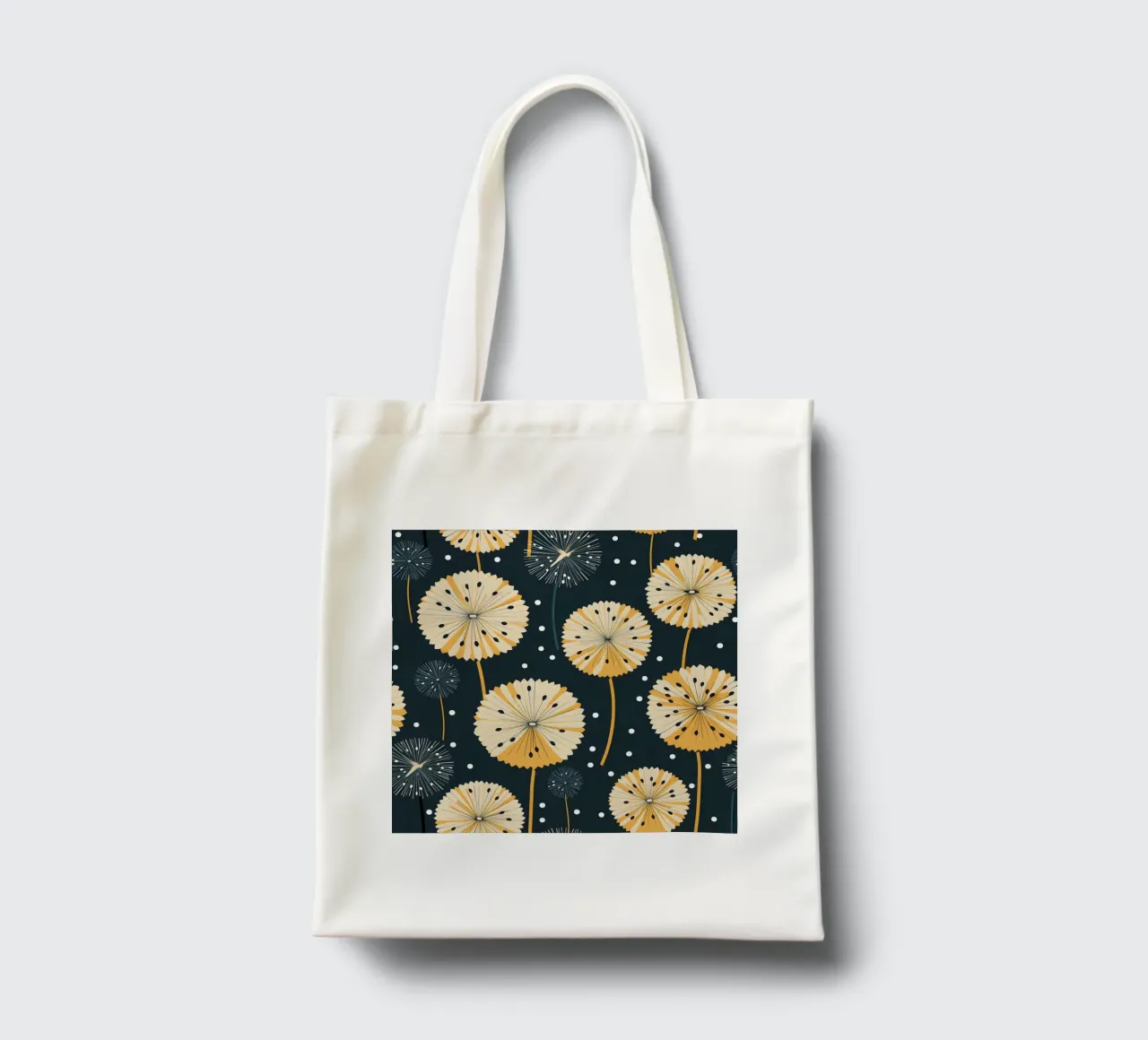 Midnight Dandelions tote bag by Botanical Pattern House