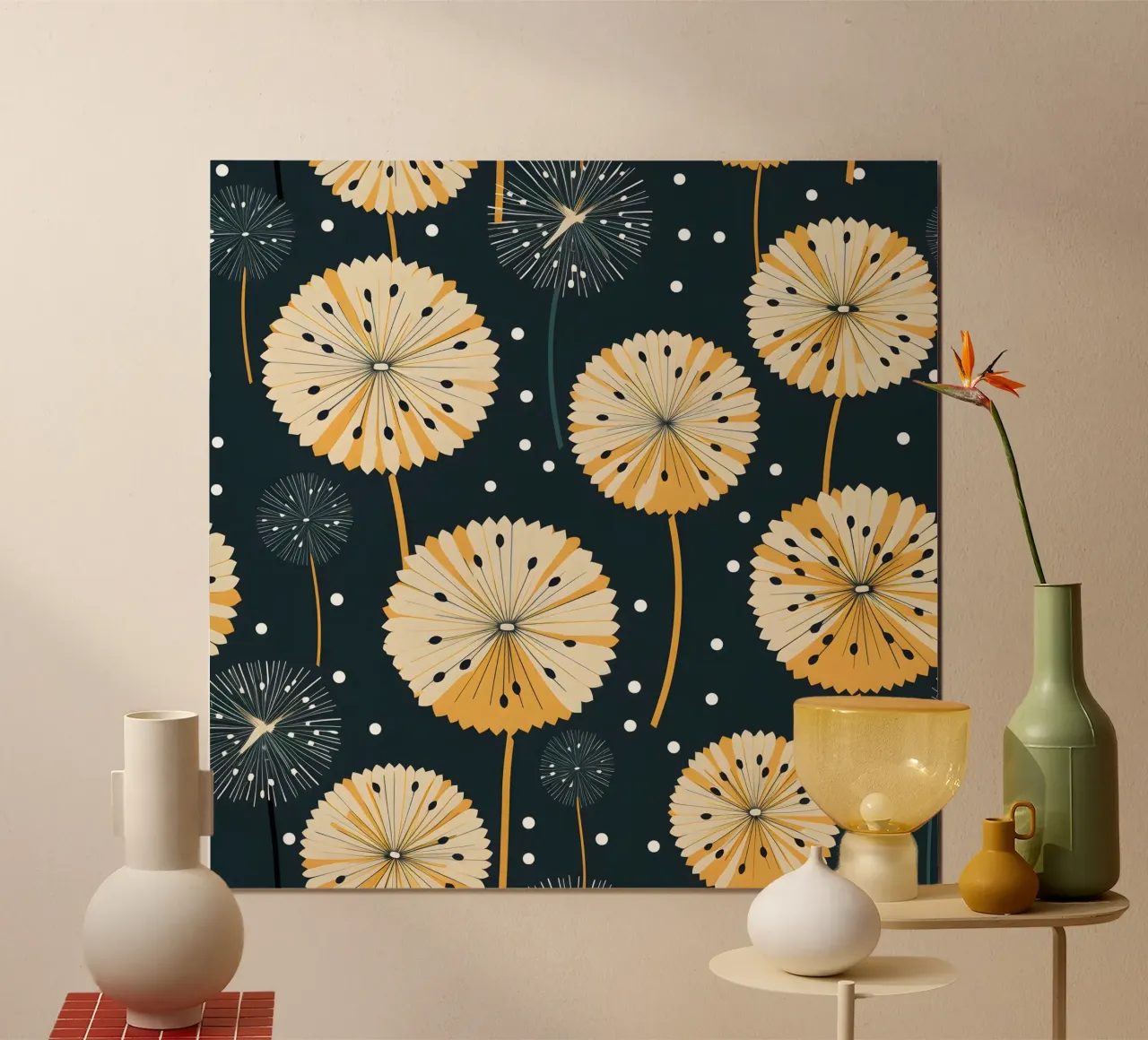 Midnight Dandelions hahnemühle by Botanical Pattern House