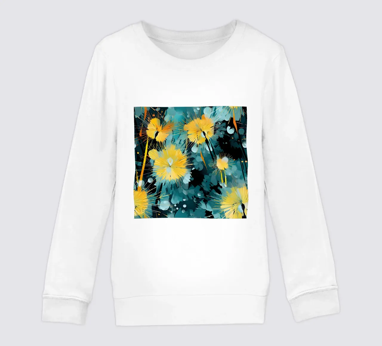 Moody Dandelions kids sweatshirt by Botanical Pattern House