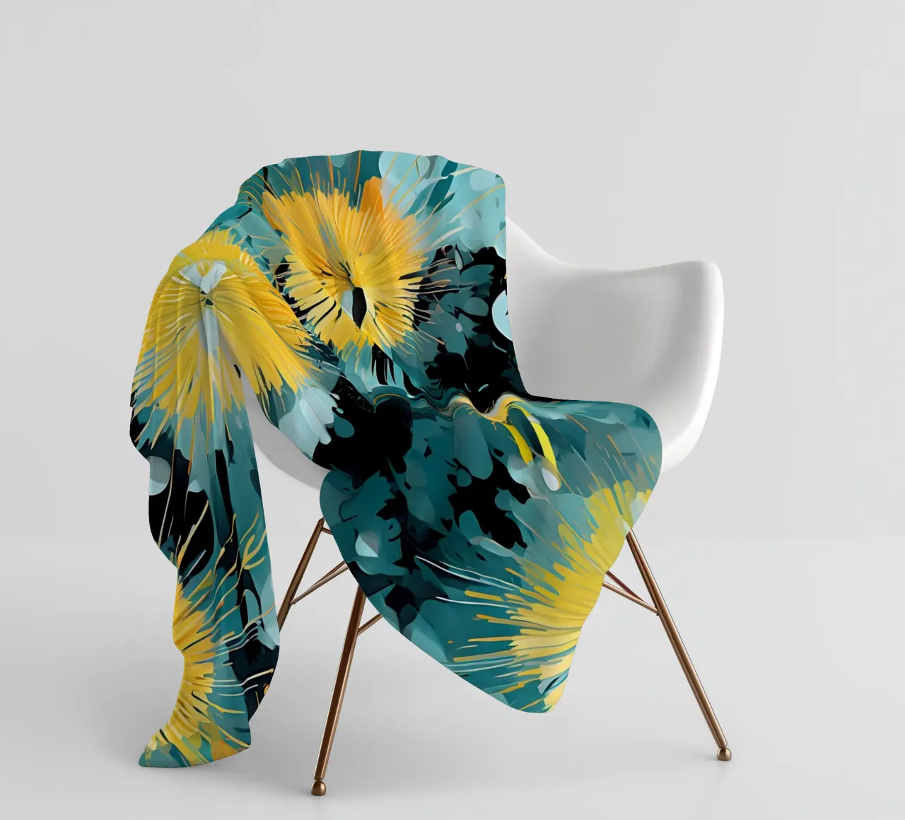 Stemmige paardenbloemen fleecedeken van Botanical Pattern House