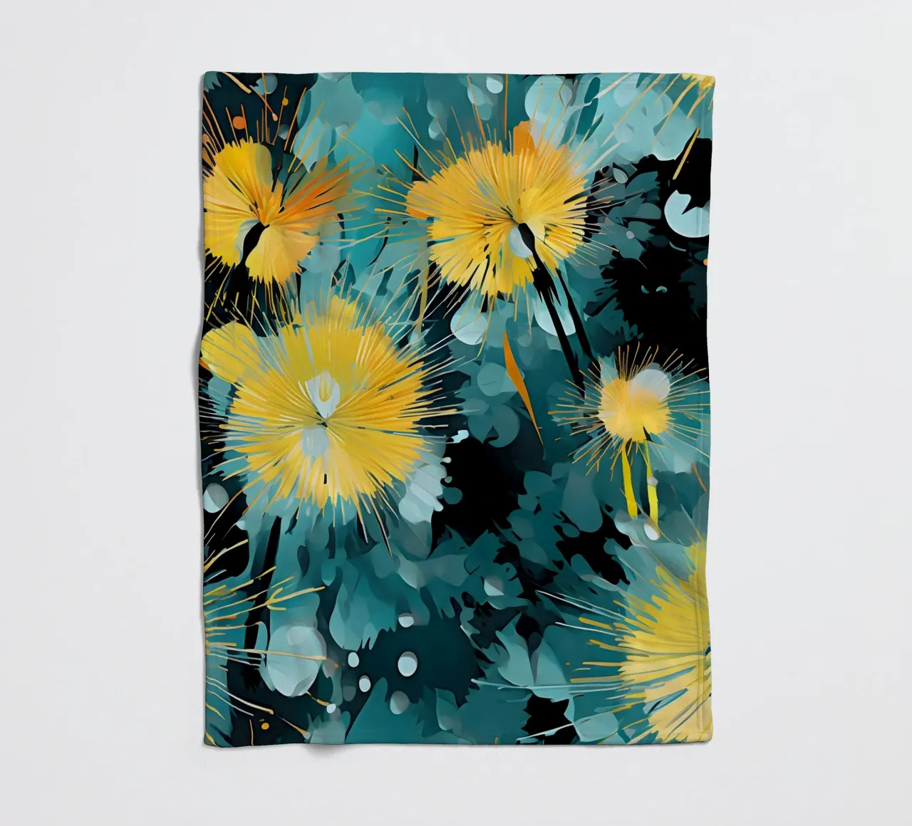 Stemmige paardenbloemen fleecedeken van Botanical Pattern House