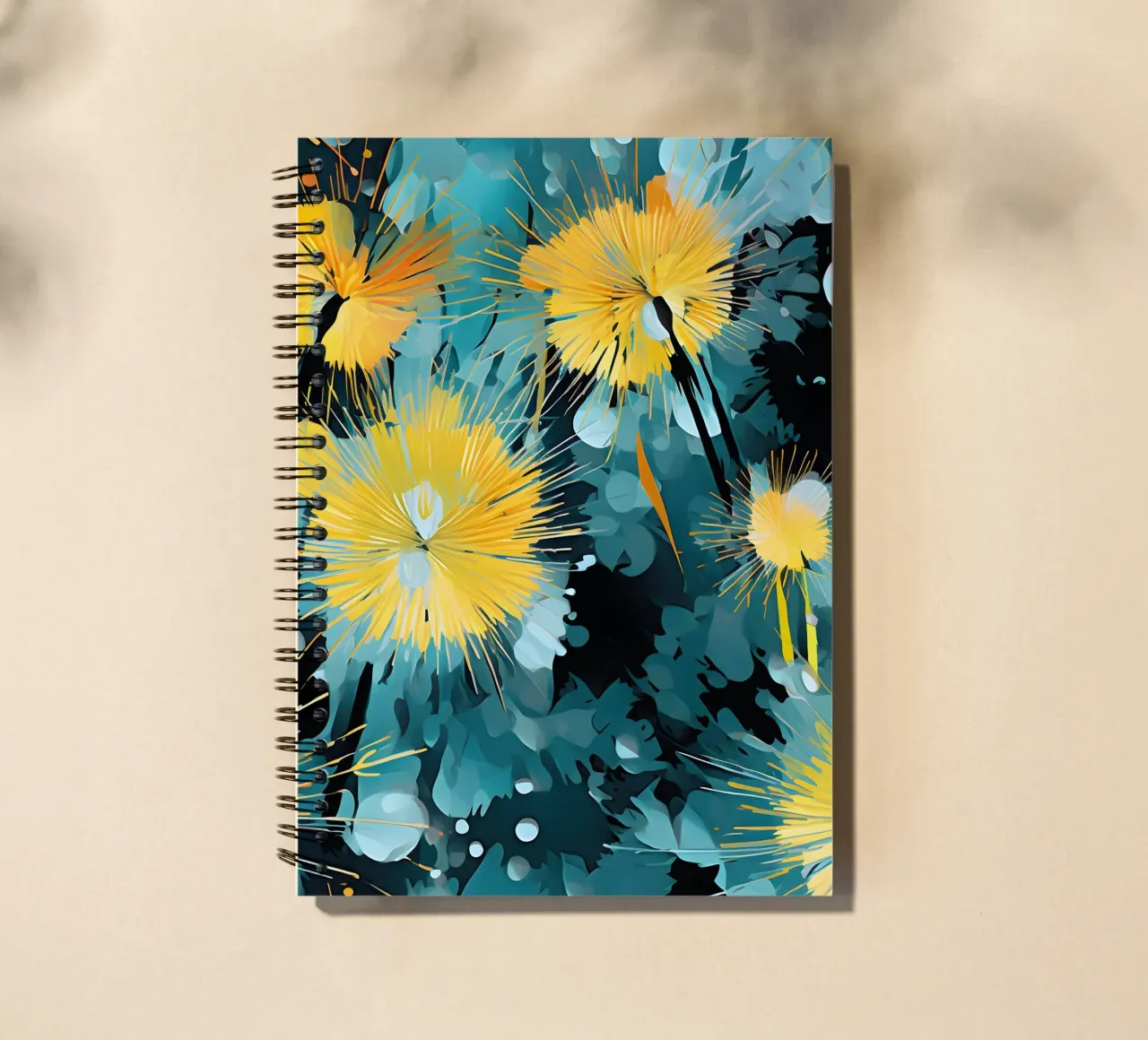 Moody Dandelions spiral notebook by Botanical Pattern House