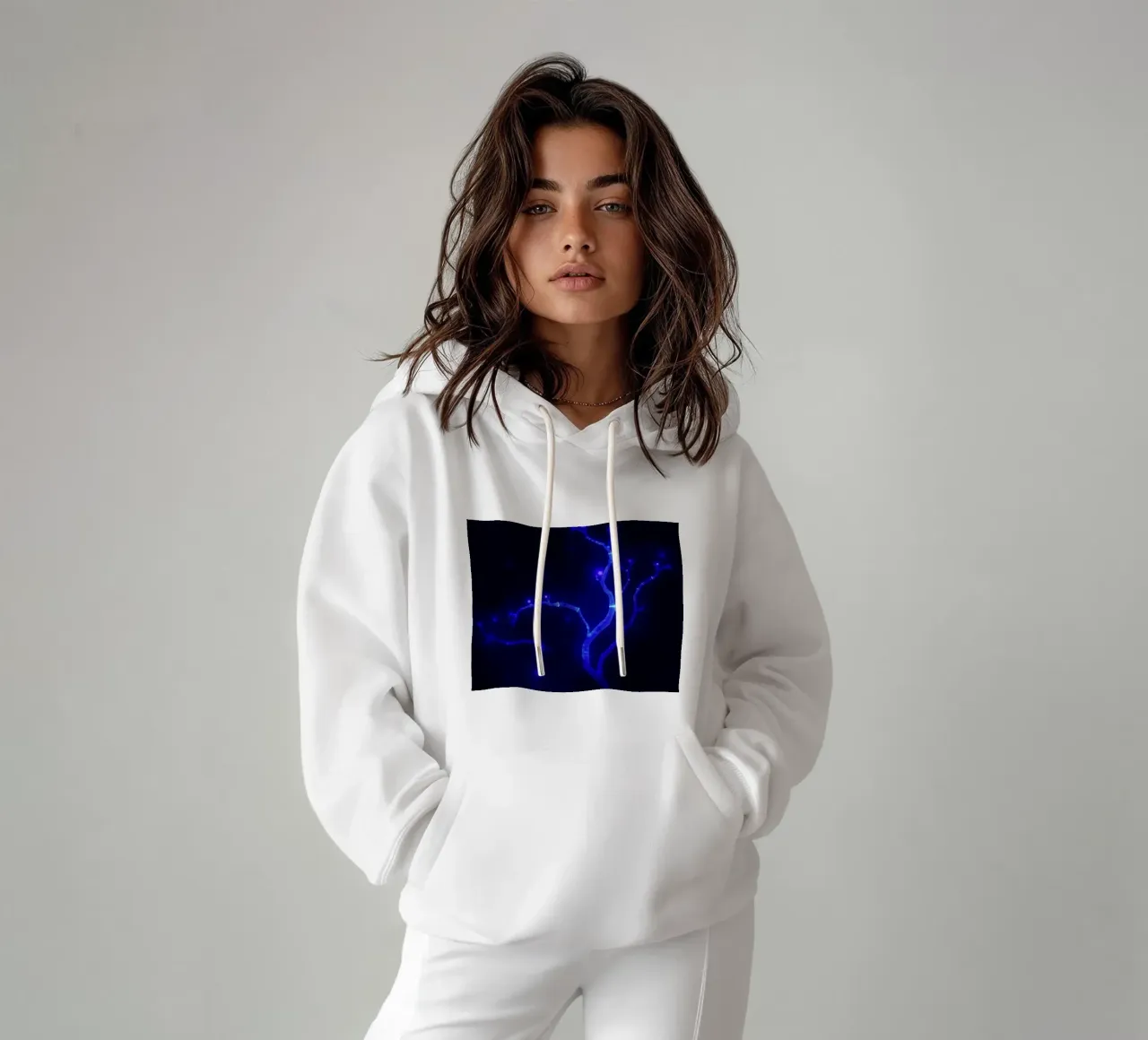 Forme curve e luminescenti in colori pastello si fondono tra loro. felpa con cappuccio da DesignDoodle