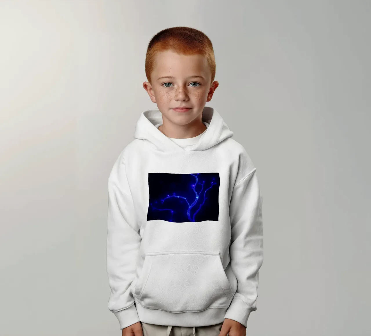 Forme curve e luminescenti in colori pastello si fondono tra loro. felpa bambino con cappuccio da DesignDoodle