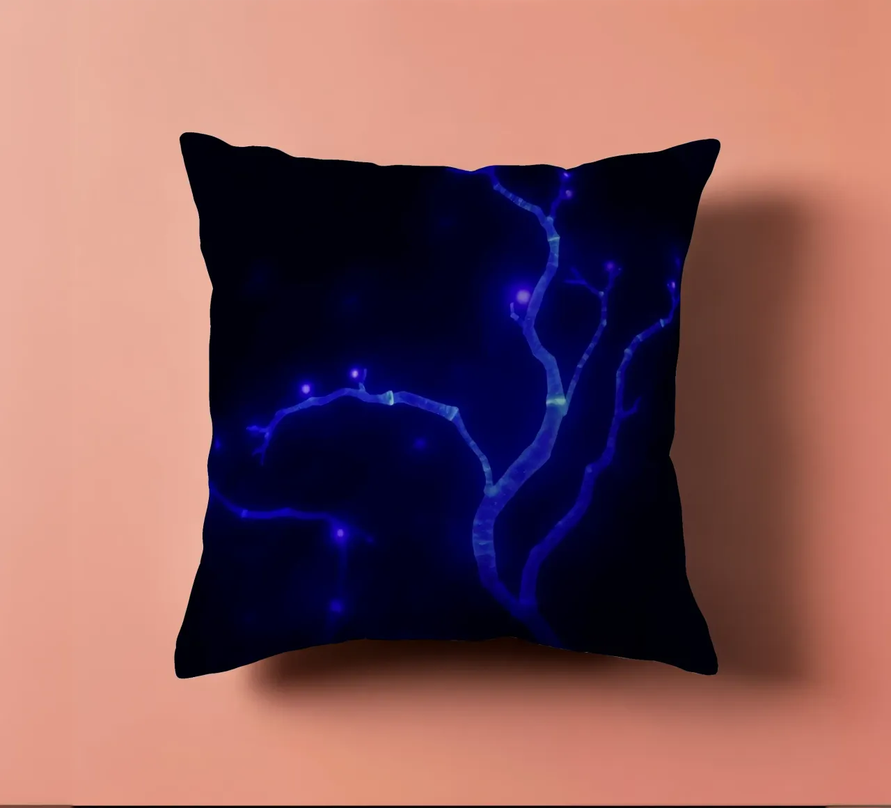 Forme curve e luminescenti in colori pastello si fondono tra loro. cuscino da DesignDoodle