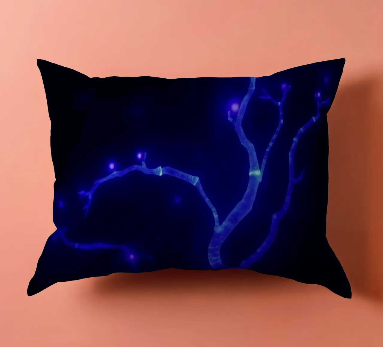 Forme curve e luminescenti in colori pastello si fondono tra loro. cuscino da DesignDoodle