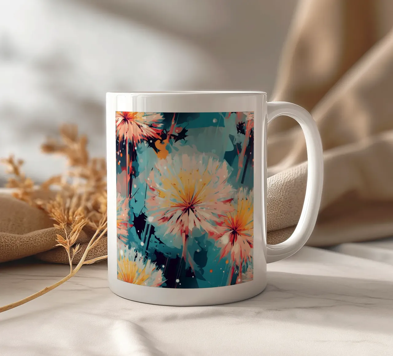 Dente di leone lunatico tazza in ceramica da Botanical Pattern House