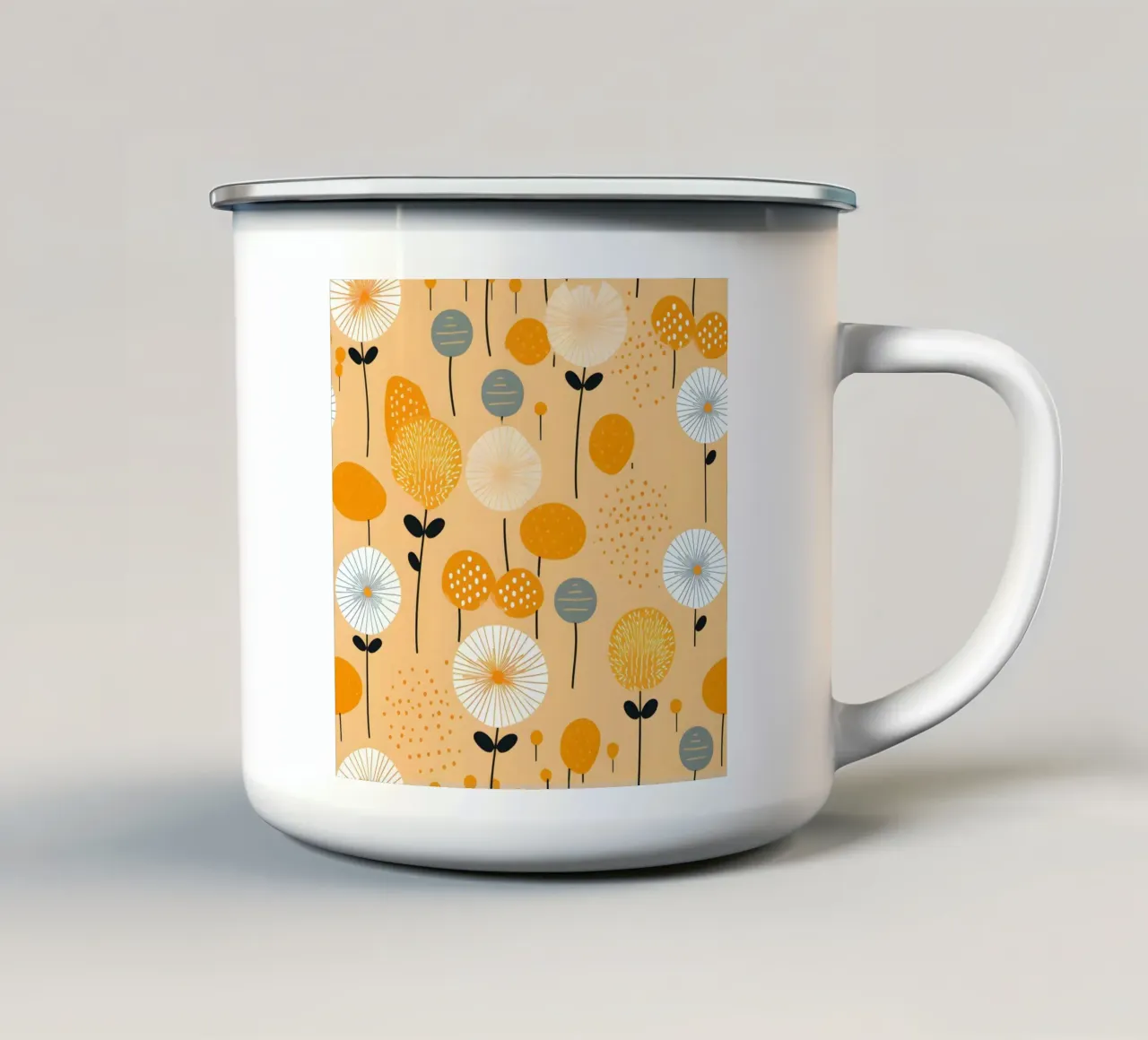 Dente di leone senape tazza in smalto da Botanical Pattern House