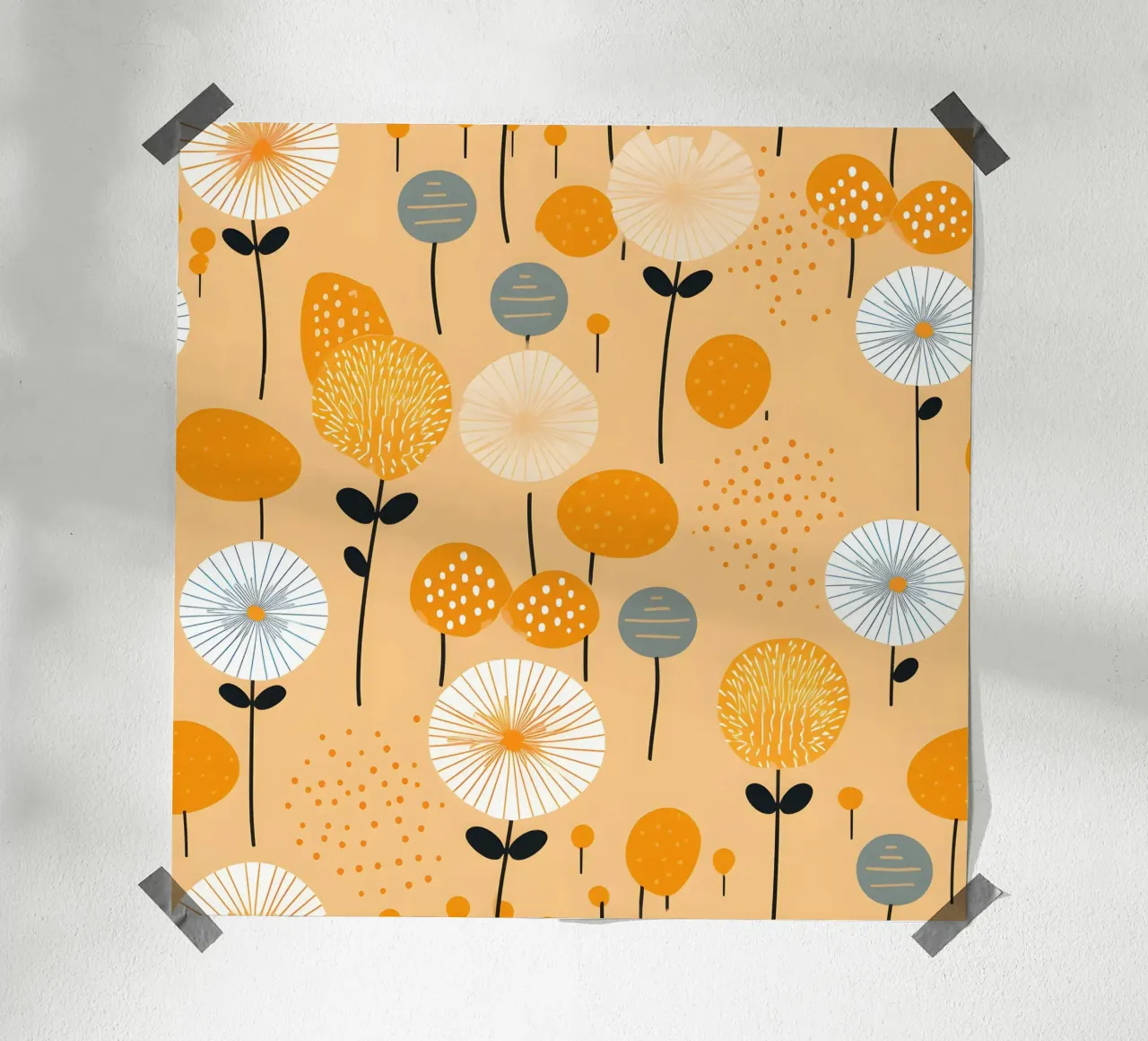Diente de león mostaza poster de Botanical Pattern House