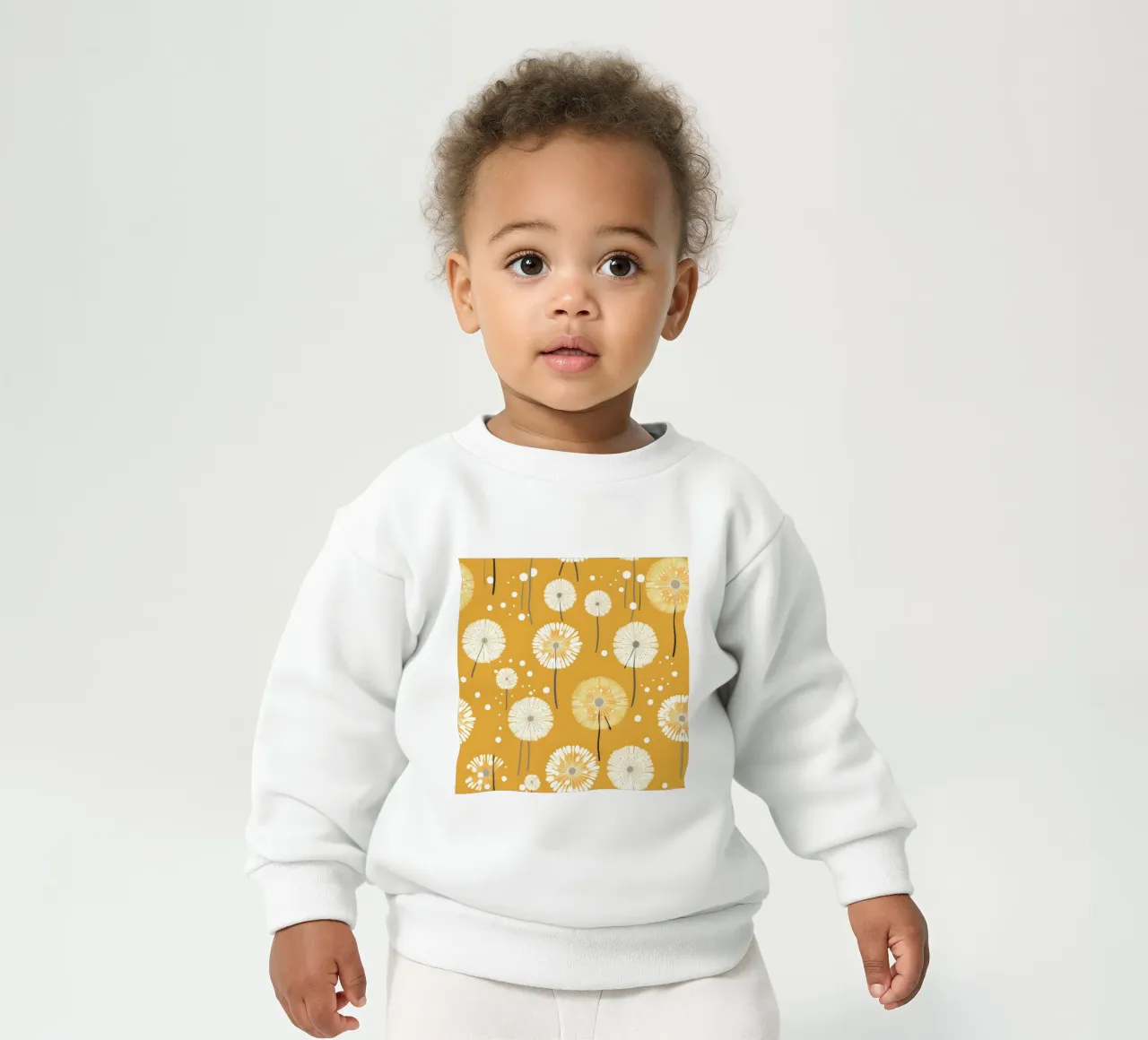Diente de león mostaza sudadera de bebé de Botanical Pattern House