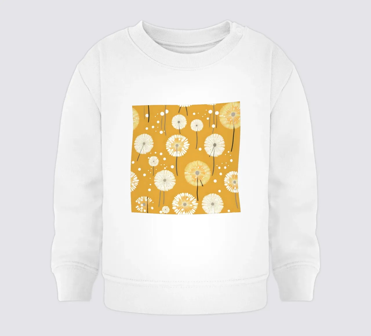 Diente de león mostaza sudadera de bebé de Botanical Pattern House