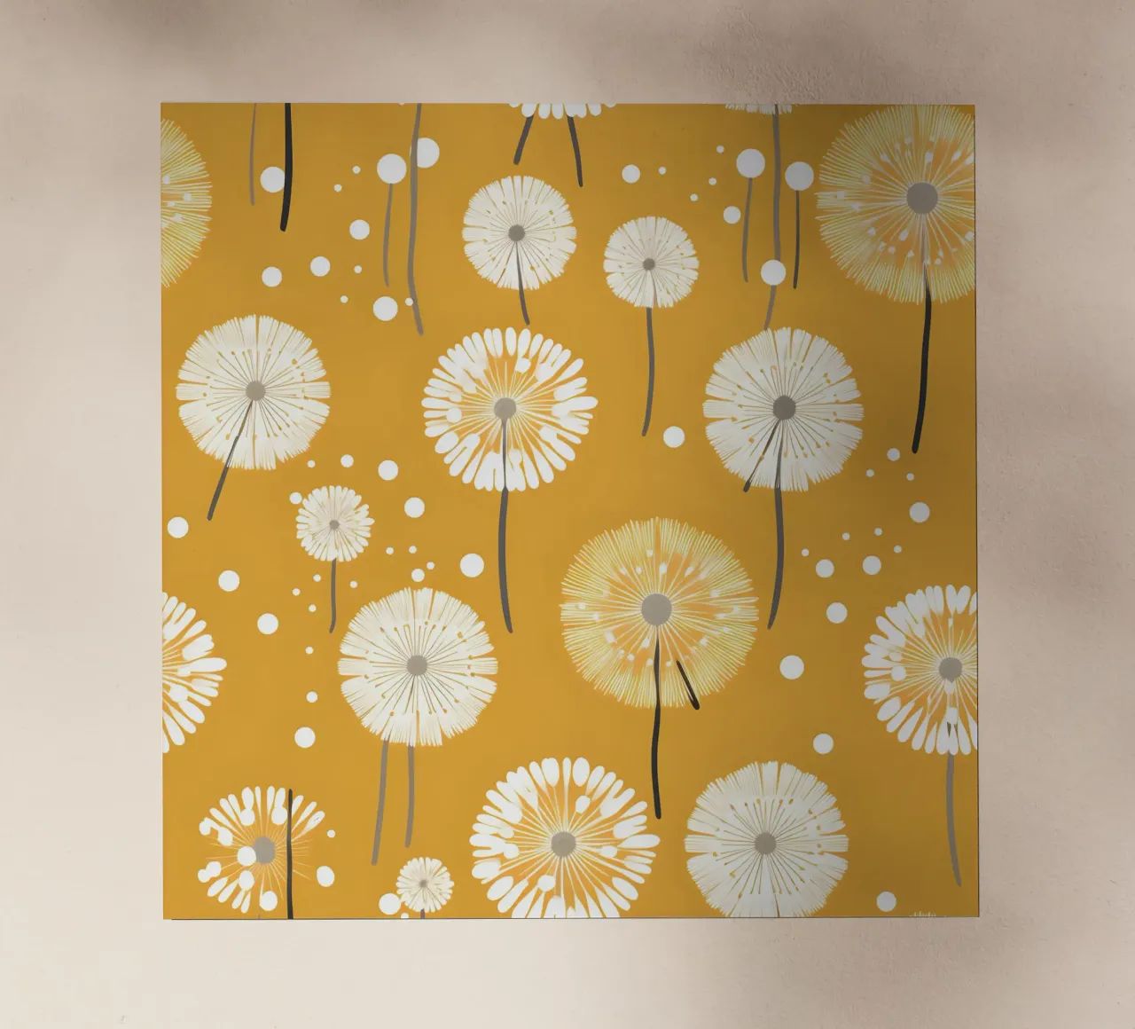 Mustard Dandelions backlit film by Botanical Pattern House