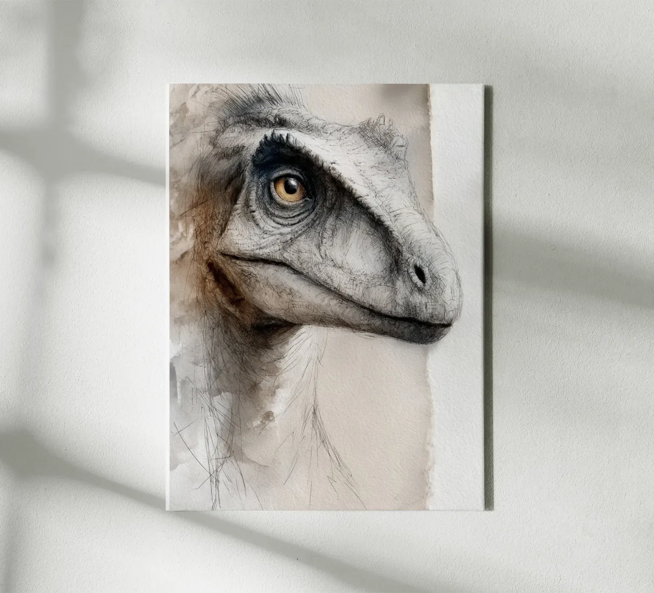 Dinosauriere / Velociraptor tela con Cornice a cassetta da Kinderherz