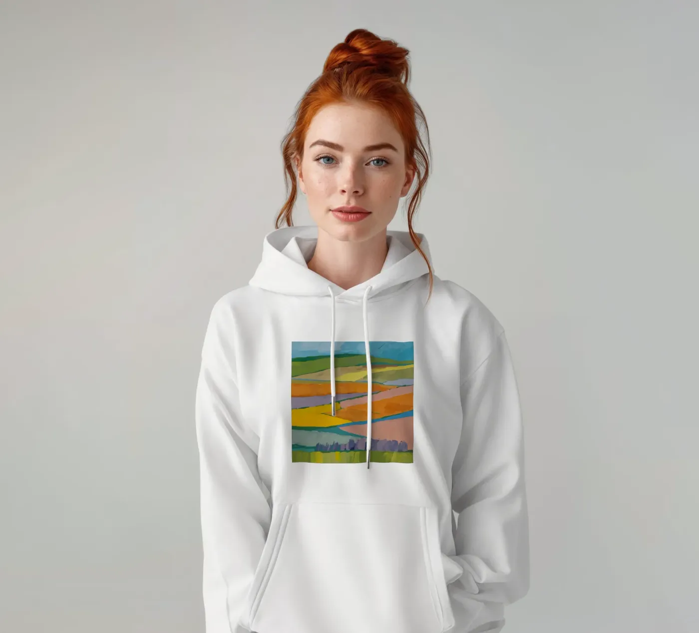 Patchwork Feldträume Hoodie von Mystic Grain