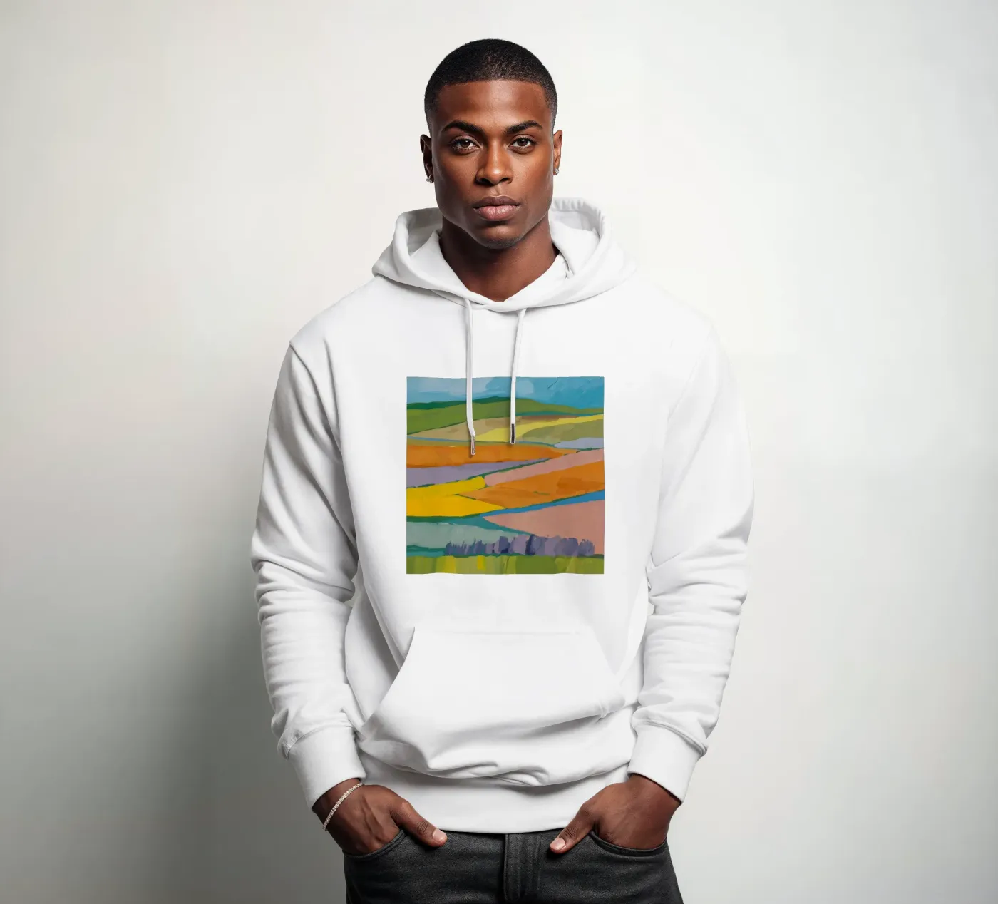 Patchwork Feldträume Hoodie von Mystic Grain