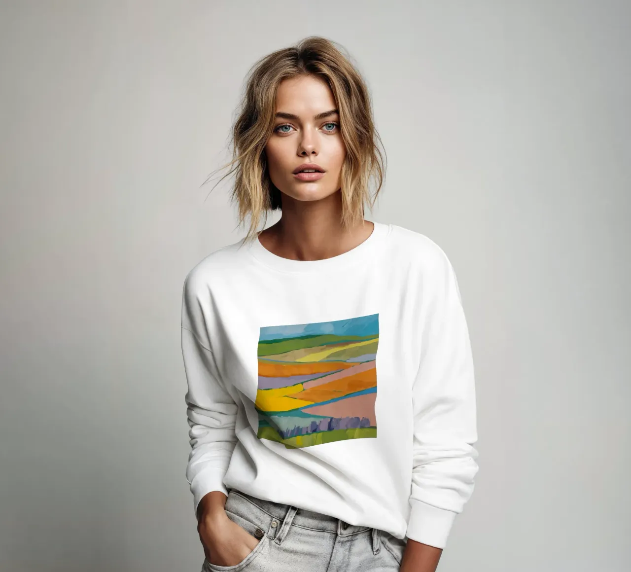 Patchwork Field Dreams sweatshirt by Mystic Grain