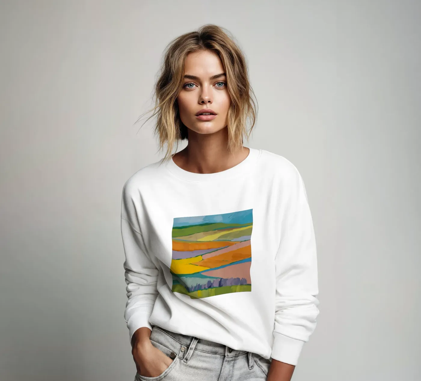 Patchwork Feldträume Sweatshirt von Mystic Grain
