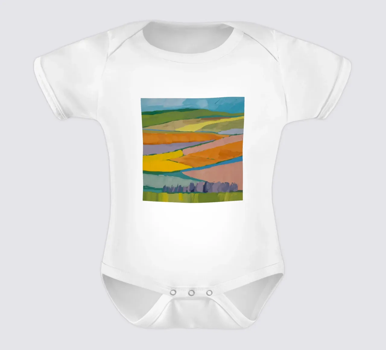 Patchwork Field Dreams babyrompertje korte mouwen van Mystic Grain