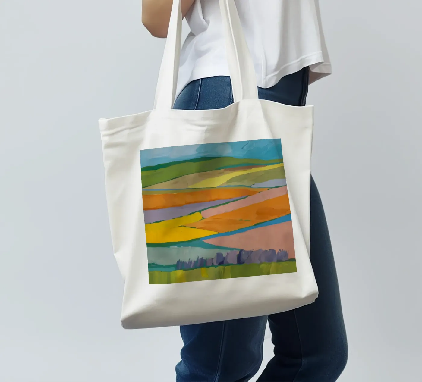 Patchwork Field Dreams Jutebeutel von Mystic Grain
