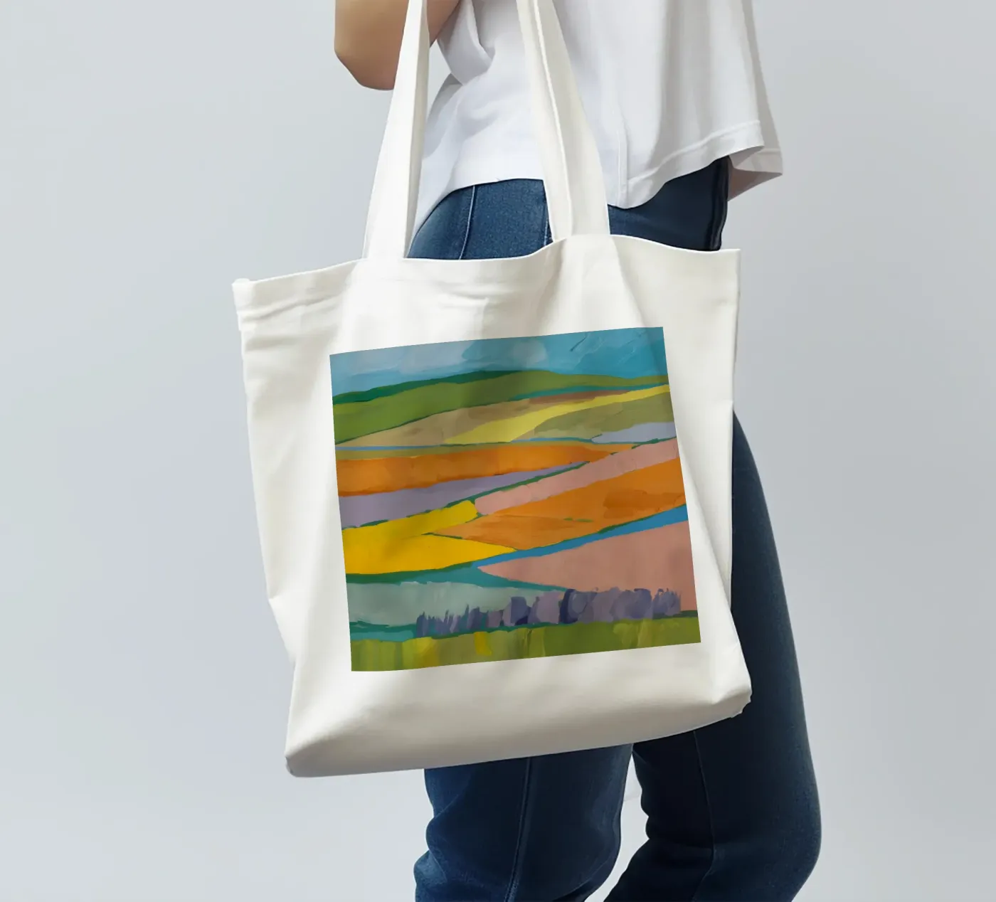 Patchwork Field Dreams Jutebeutel von Mystic Grain
