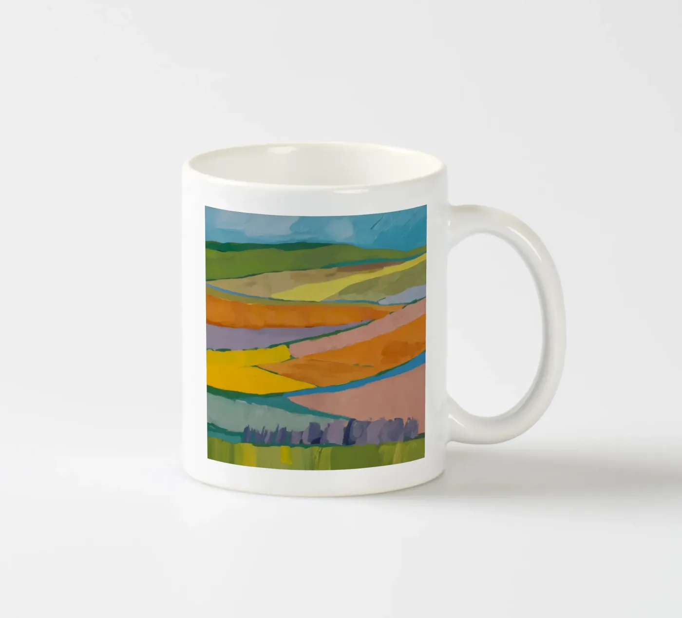 Patchwork Field Dreams ceramic mug by Mystic Grain