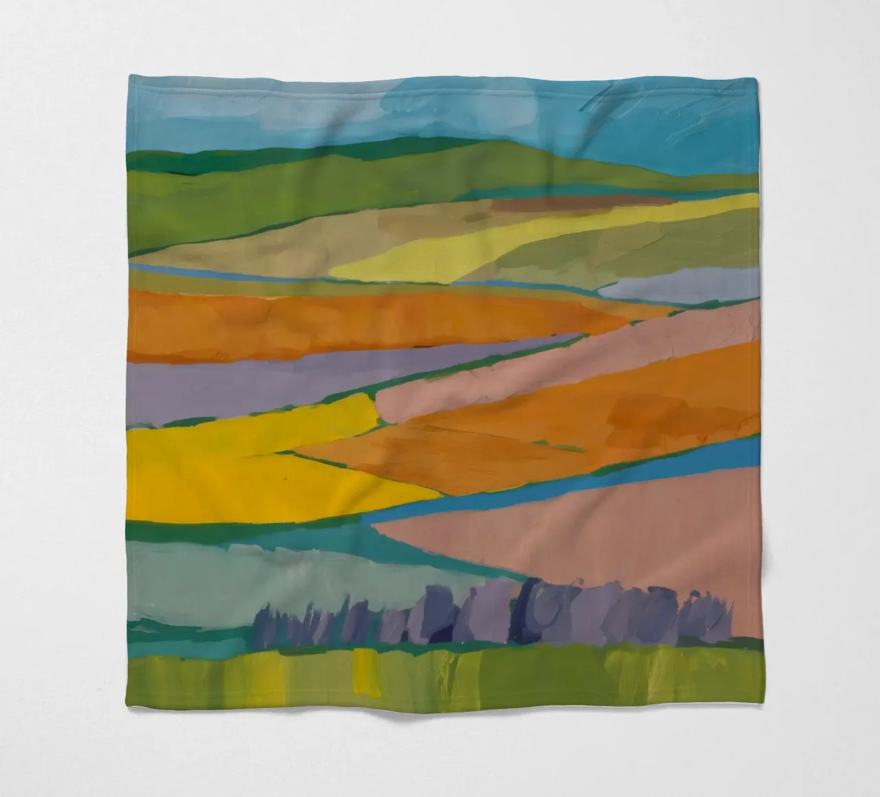 Patchwork Field Dreams fleece blanket by Mystic Grain