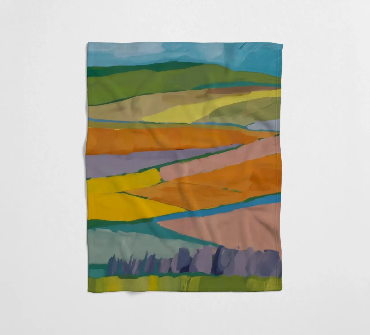 Patchwork Field Dreams fleece blanket by Mystic Grain