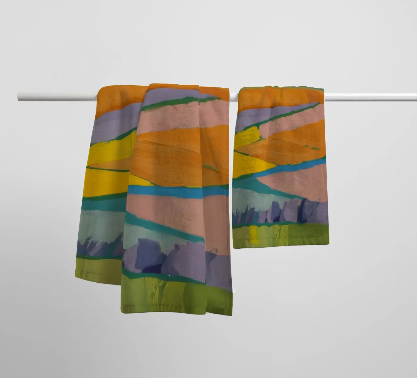 Campi da sogno patchwork asciugamano da bagno da Mystic Grain