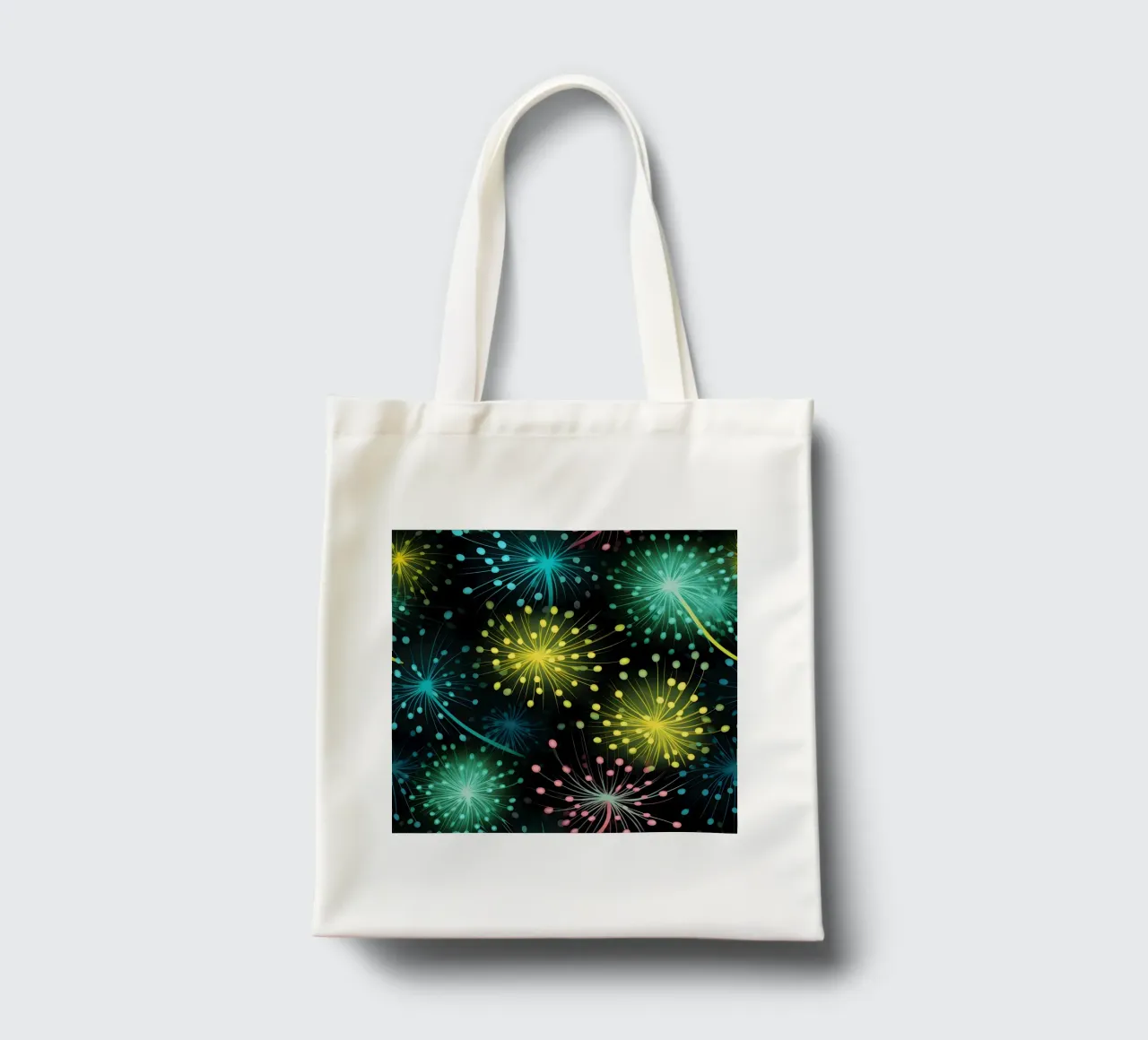 Neon Dandelions tote bag by Botanical Pattern House