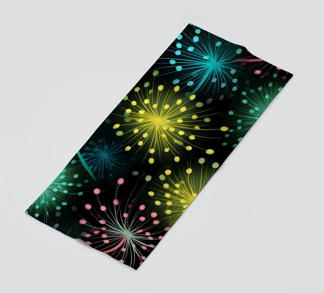 Neon Dandelions beach towel by Botanical Pattern House