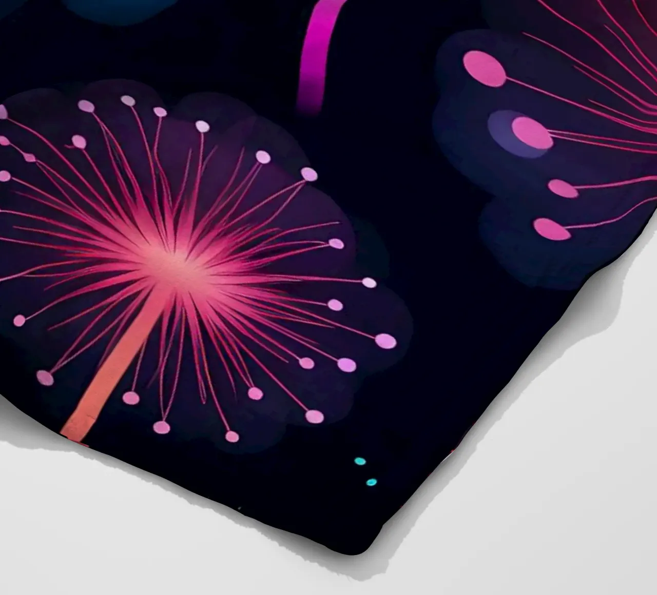 Neon Dandelions fleece blanket by Botanical Pattern House