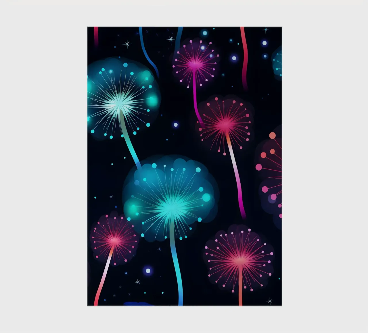 Neon Dandelions notebook by Botanical Pattern House