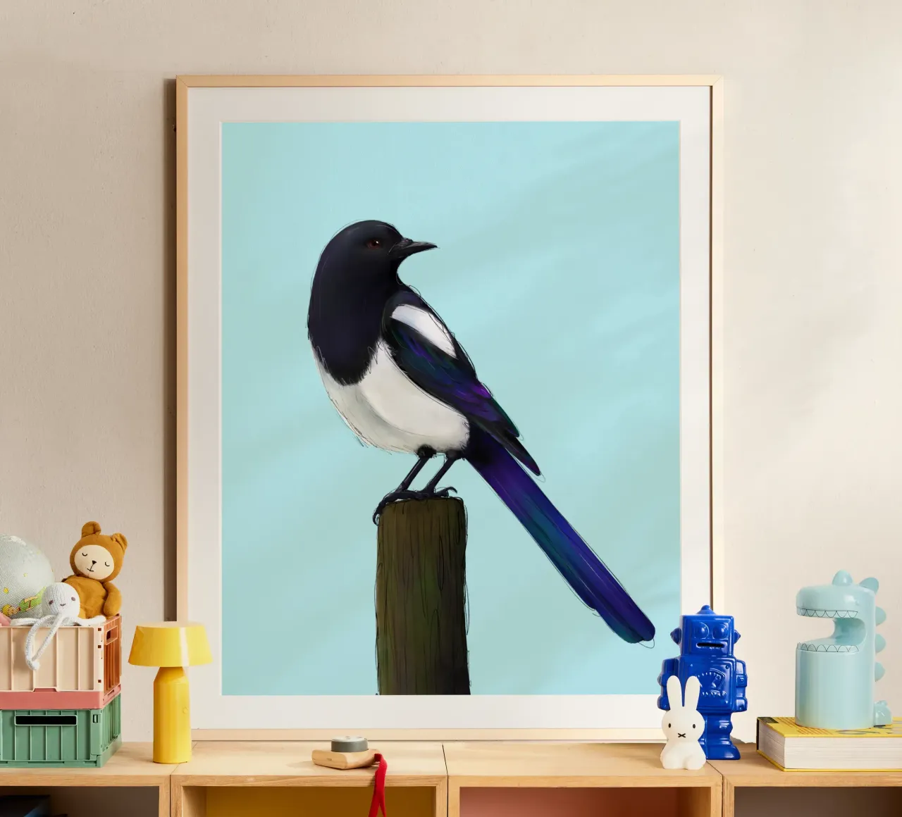 Magpie on Post hahnemühle by BwiseLizzy